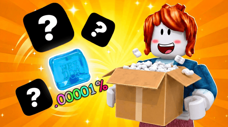 Current official Unbox Squishies thumbnail with an orange box, a blue Squishy, question marks, and promotional rarity text